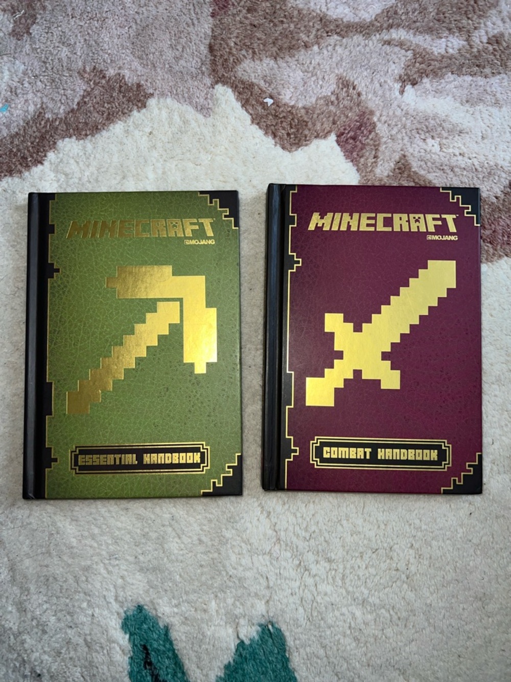 Minecraft Essential & Combat Handbook Set - Green & Maroon with Gold Accents